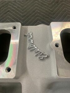 Polished letting on Edelbrock intake 1 450x600