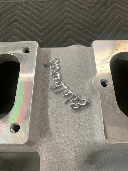 Polished letting on Edelbrock intake 1 450x600